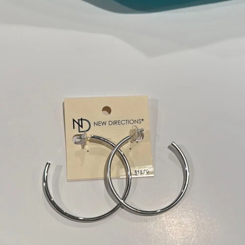 New Directions Silver Hoop Earrings